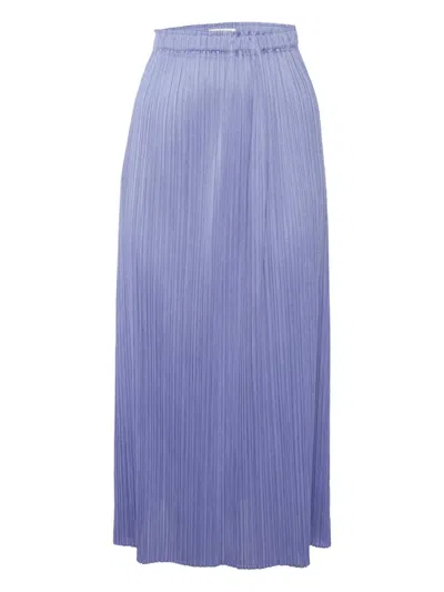 Pre-owned Issey Miyake 1990s Pleated Midi Skirt In Purple