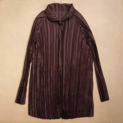 Pre-owned Issey Miyake 1990s Speccio By  Pleats Coat Jacket In Brown