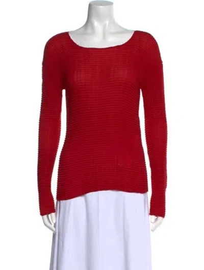 Pre-owned Issey Miyake 1997 Scoop Neck Top In Red