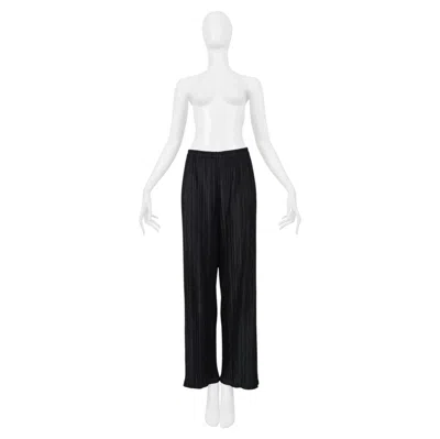 Pre-owned Issey Miyake 1998-99 Pleats Di Miyake Black Pleated Straight Pants