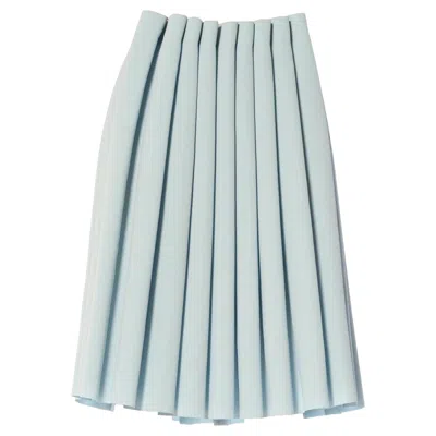 Pre-owned Issey Miyake 2000s  Powder Blue Cotton Pleated Skirt