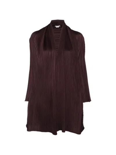 Pre-owned Issey Miyake 2000s Pleated Cardigan In Brown