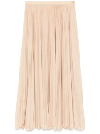 Pre-owned Issey Miyake 2000s Pleated Maxi Skirt In Neutrals