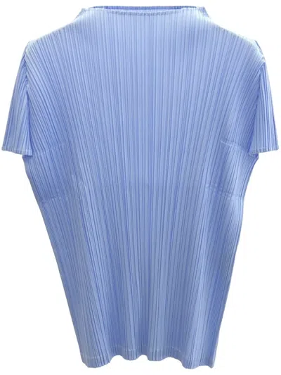 Pre-owned Issey Miyake 2000s Plissé Top In Blue