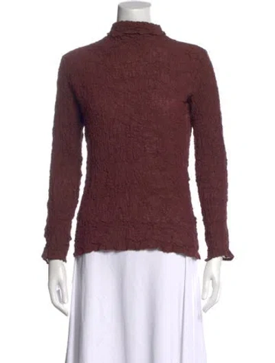 Pre-owned Issey Miyake 2011 Mock Neck Top In Burgundy