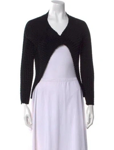 Pre-owned Issey Miyake 2011 V-neck Sweater In Black