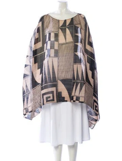 Pre-owned Issey Miyake 2012 Printed Poncho