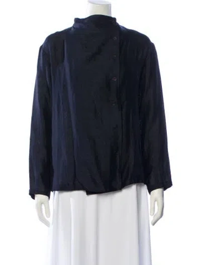 Pre-owned Issey Miyake 2012 Silk Jacket In Black