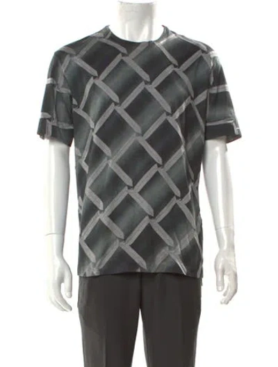 Pre-owned Issey Miyake 2012 Striped Henley In Green