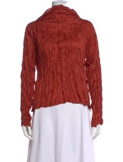 Pre-owned Issey Miyake 2013 Mock Neck Top In Orange