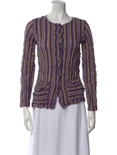 Pre-owned Issey Miyake 2013 Striped Top In Purple