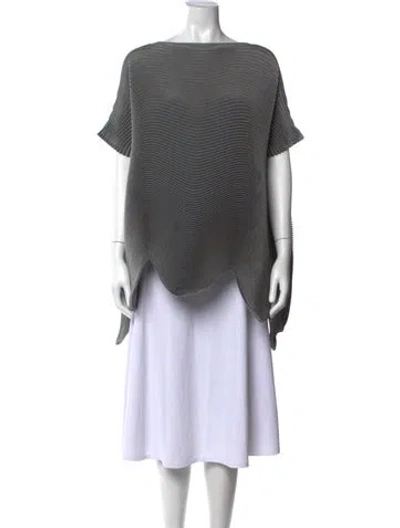 Pre-owned Issey Miyake 2014 Bateau Neckline Top In Grey
