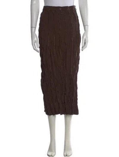 Pre-owned Issey Miyake 2014 Long Skirt In Brown