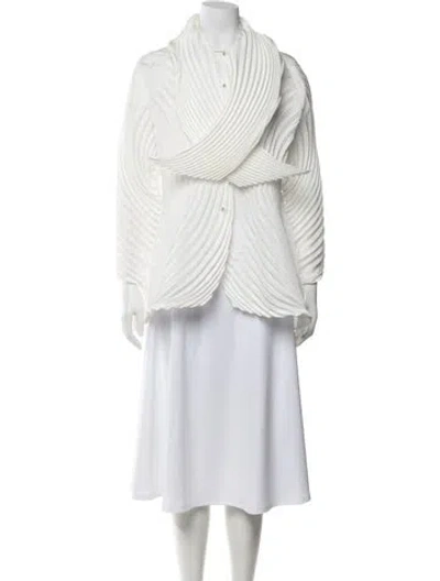 Pre-owned Issey Miyake 2014 Long Sleeve Top In White