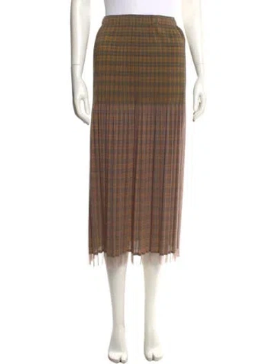 Pre-owned Issey Miyake 2014 Midi Length Skirt In Brown