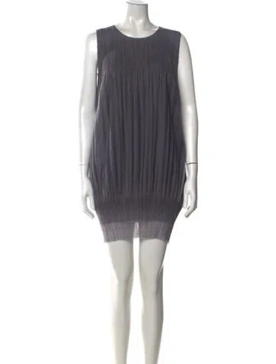 Pre-owned Issey Miyake 2015 Mini Dress In Grey