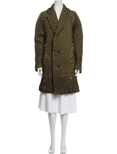 Pre-owned Issey Miyake 2015 Patterned Coat In Yellow