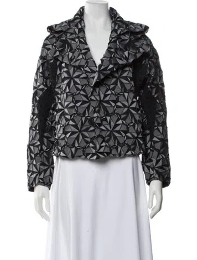 Pre-owned Issey Miyake 2015 Printed Blazer In Gray