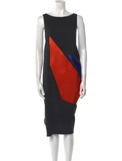 Pre-owned Issey Miyake 2017 Midi Length Dress In Black