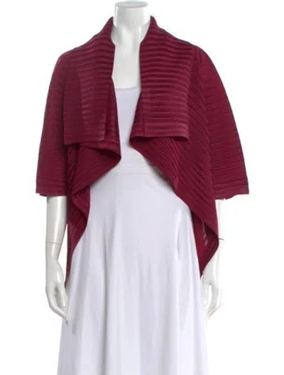 Pre-owned Issey Miyake 2017 Open Front Sweater In Burgundy