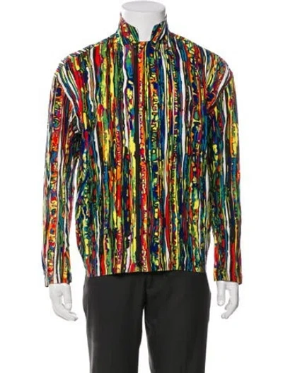 Pre-owned Issey Miyake 2017 Printed Jacket In Yellow