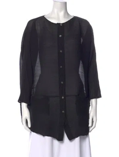 Pre-owned Issey Miyake 2017 Scoop Neck Sweater In Black