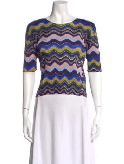 Pre-owned Issey Miyake 2018 Striped Top In Pink