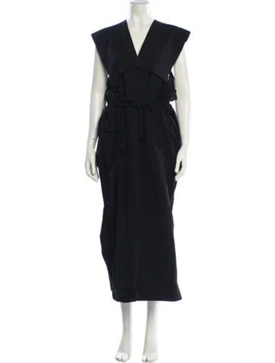 Pre-owned Issey Miyake 2019 Midi Length Dress In Black
