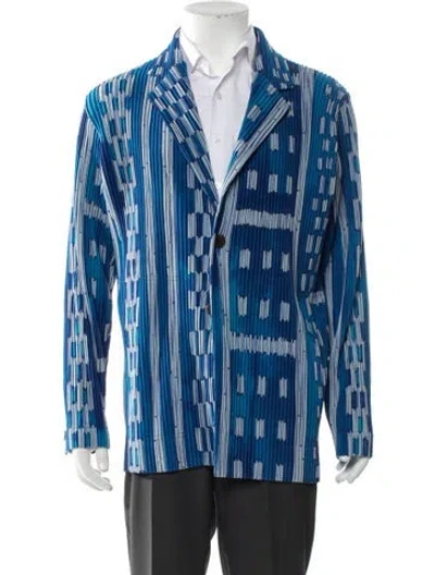 Pre-owned Issey Miyake 2019 Printed Jacket In Blue