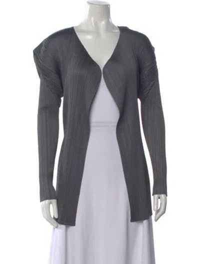 Pre-owned Issey Miyake 2020 V-neck Sweater In Gray