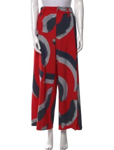 Pre-owned Issey Miyake 2020 Wide Leg Pants In Red