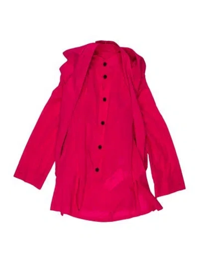 Pre-owned Issey Miyake 2022 Long Sleeve Button-up Top In Pink