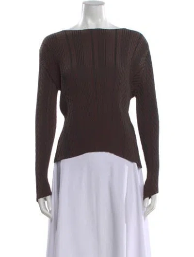 Pre-owned Issey Miyake 2023 Bateau Neckline Top In Brown
