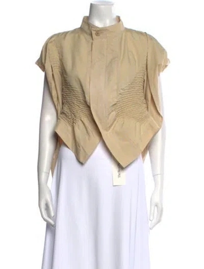 Pre-owned Issey Miyake 2023 Mock Neck Blouse In Neutral