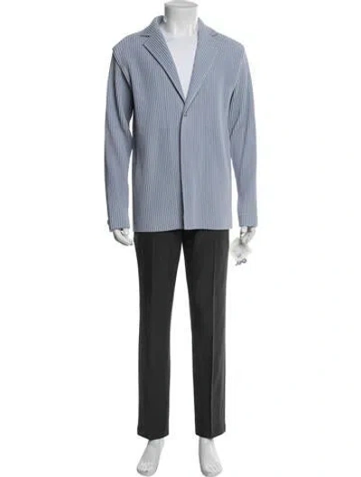 Pre-owned Issey Miyake 2023 Pleated Accents Blazer W/ Tags In Blue