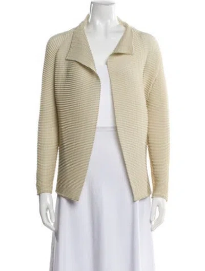 Pre-owned Issey Miyake 2023 Striped Blazer In Neutral