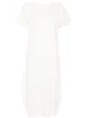 Issey Miyake A-poc Form Ribbed Midi Dress In White