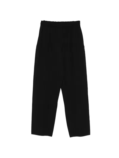 Issey Miyake A-poc Shell Pleated Cropped Trousers In Black