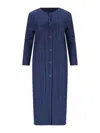 Issey Miyake Pleated Long Cardigan In Blue