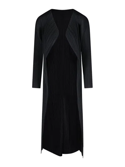 Issey Miyake Lissetting Coat Open In Black