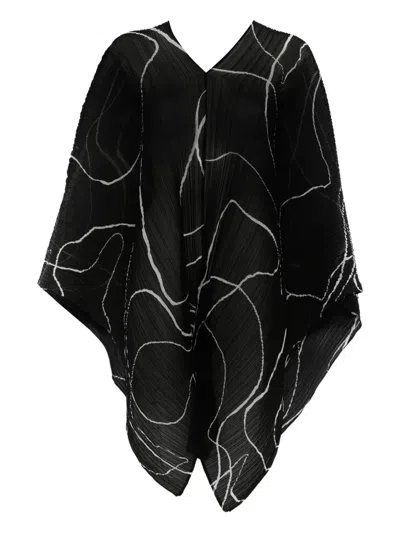 Issey Miyake Abstract-pattern Blouse In Black