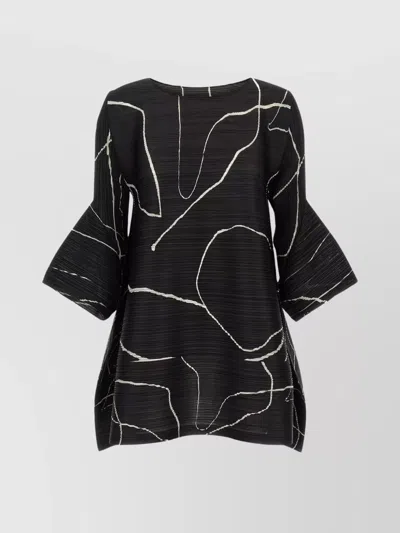 ISSEY MIYAKE ABSTRACT PATTERN DRESS BELL SLEEVES