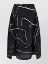 Issey Miyake Abstract Pattern Knee-length Skirt With Elastic Waistband In Black