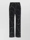 Issey Miyake Abstract Pattern Trousers Elastic Waistband In Black