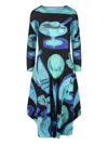 Issey Miyake Abstract-print Midi Dress In Black