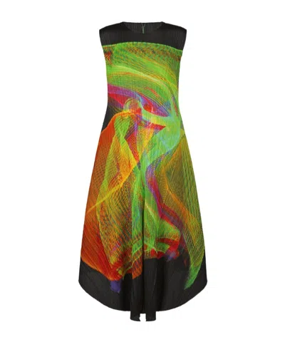Issey Miyake Multicolor Spectrum Maxi Dress In 59 Bright Green