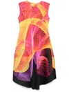 Issey Miyake Abstract-print Midi Dress In Pink