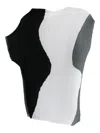 Issey Miyake Abstract Tint Pleated Top In White