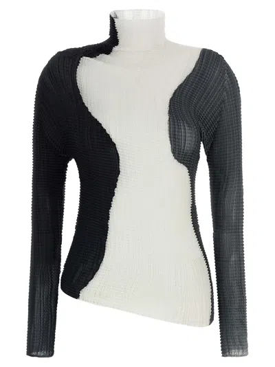 Issey Miyake Abstract Tint Pleats Blouse In Multi