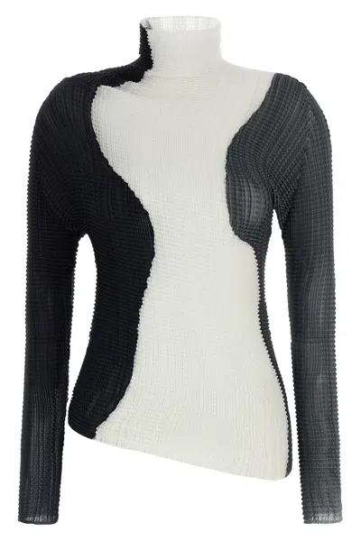 Issey Miyake 'abstract Tint Pleats' Blouse In Multi